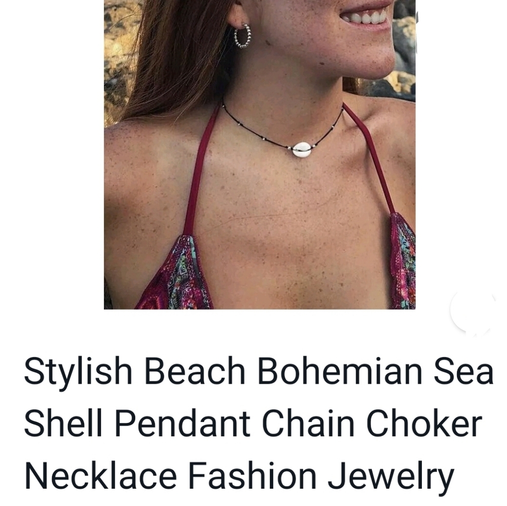 Cowrie shells 🐚 adjustable choker necklace - Picture 2 of 6